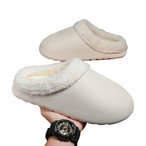 Women's Thickened Fur-Lined Waterproof Winter Padded Cotton EVA Durable Odor-Resistant Outdoor <b>Slippers</b> Elevated Design - Product Image 2