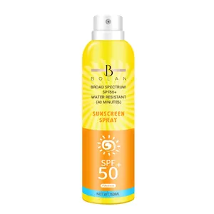 Bio Sun block Oem Private Label Feuchtigkeit spendendes Sonnenschutz spray über Make-up Aerosol Spf 50 Aluminium flasche für Gesicht und Körper