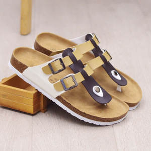 Outdoor beach cork sandals Designer men's casual slippers Beach <b>flat</b> leather slides Slippers Breathable men's slides slippers - Product Image 4