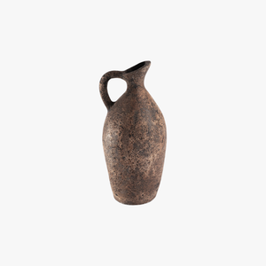 Jarrón alto de cerámica Wabi Sabi, hecho a mano con arcilla primitiva, con una asa, perfecto para decoración del hogar de estilo vintage. - Product Image 1