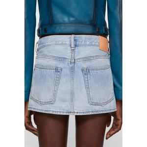 Falda Personalizada para Mujer, 100% Algodón, Alta Calidad, Tela Vaquera Azul Lavada Vintage, Minifalda - Product Image 3