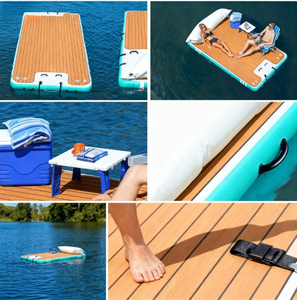 Diseño caliente Inflable Swim Iisland Salón flotante Balsa flotante Lámina inflable Water Jet Ski Dock Flotadores Plataforma con tienda - Product Image 6