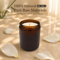 Bougies en cire de soja à marque privée 8oz 10oz 12oz, pot en verre ambré, vente directe usine, étiquette personnalisée, bougies parfumées d'aromathérapie en gros