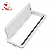 Boîte de gestion de câbles encastrée pour bureau avec brosse de protection, 3 passe-câbles, couvercle rabattable, pour table de réunion de bureau