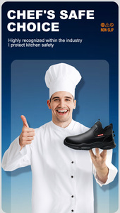 <span class=keywords><strong>Scarpe</strong></span> da Lavoro SRC Lev Chef Mid Cut in Pelle Leggera con Suola in Gomma, Super Antiscivolo per Cucina e Ristorante, <span class=keywords><strong>Scarpe</strong></span> di Sicurezza per Cuochi Primavera Estate - Product Image 6