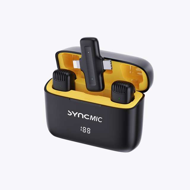 Syncmic S1 Wireless Lavalier Microphone 2.4G Dual-channel with Noise Cancelling Lightweight Design & LED Lights