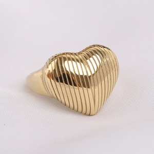 Heart Shape Stainless Steel <b>Ring</b> 21MM Gold <b>Silver</b> Women's Fashion Jewelry Gift - Product Image 3