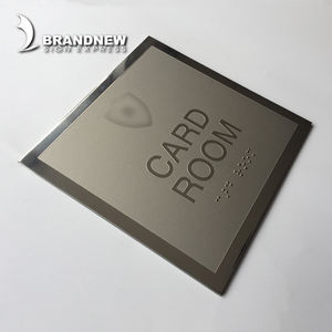 सीएनसी स्टेनलेस स्टील धातु साइनेज सभी आकार होटल दरवाजा कक्ष संख्या एडीए ब्रेल साइन प्लेट - Product Image 3