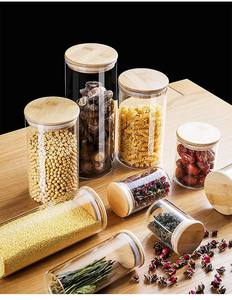 Ensemble de bocaux en verre pour le rangement de la cuisine avec couvercles, organisateur, transparent givré ambré, pour épices, aliments secs, céréales - Product Image 5