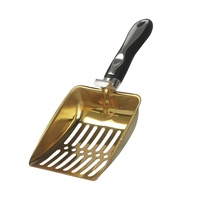 Jusuo Sekop Pasir Kucing Stainless Steel Baru Ukuran Besar Desain Jaring untuk Pasir Tofu Bentonit Pembersih Kotoran Kucing Peliharaan