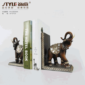 Moldes de estatua de resina 7 "elefante caminante de madera con estantería de concha estatua de tamaño real - Product Image 2