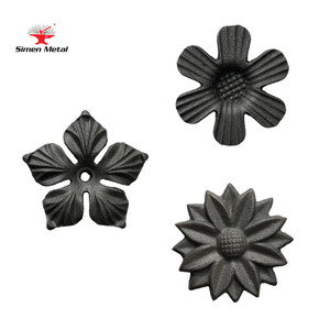 Componentes Decorativos para Cercas, Flores Ornamentales Fundidas, Flores de Hierro Forjado, Accesorios para Cercas, Flores de Acero Estampado, Inspiradas en la Naturaleza, Estilo Europeo - Product Image 1