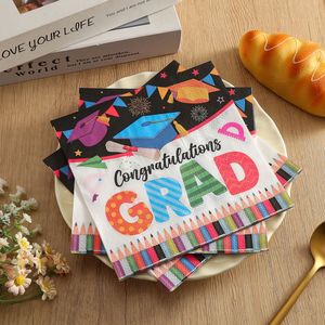 Vaisselle de fête sur le thème de la saison des diplômes transfrontalière, serviettes en papier jetables, serviettes en papier jetables spécifiques aux fêtes - Product Image 4