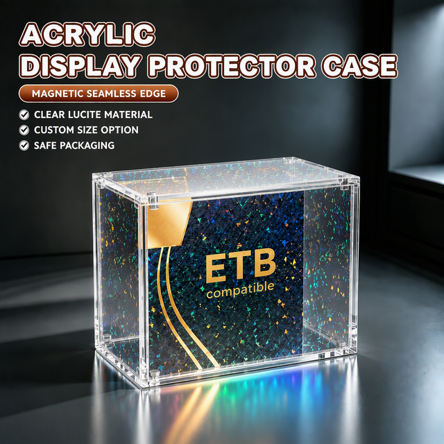 Bulk Order Magnetic Acrylic Display Case Anti Dust Proof Enclosure for Collectible Booster Box Desktop Storage Solution