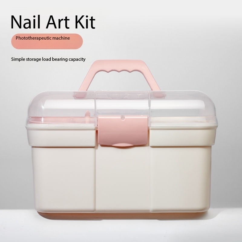 กล่องเก็บอุปกรณ์ทำเล็บขนาดใหญ่ สีขาว-01