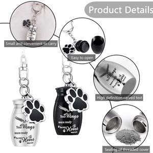 Hiện Đại Đơn Giản Thép Không Gỉ Kín Vuông Tưởng Niệm Vật Nuôi Thùng Mặt Dây Chuyền Keychain Cho Chó Mèo Tro - Product Image 3