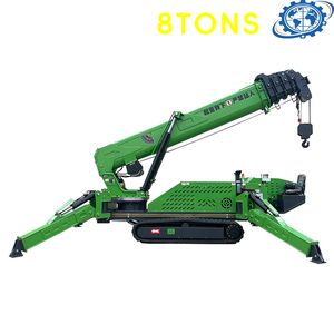 Grue araignée sur chenilles de 8 tonnes, mini-grue mobile pour espaces étroits, télécommande en option - Product Image 3