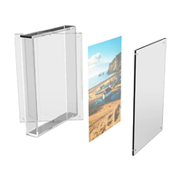 Cadre photo rotatif double face en acrylique transparent, support de table pour affichage, cartes de menu, décoration de bureau et de maison, fabriqué en Chine