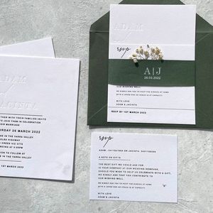 Tarjetas de Felicitación Plegables de Papel Couché Impresas Personalizadas con Sobre para Invitaciones de Boda - Ecológicas - Product Image 3