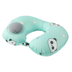 Almohada de Viaje Inflable en Forma de U de Seda de Hielo, Almohada Portátil de Soporte para el Cuello con Estampado de Animales para Usar en Aviones - Product Image 2