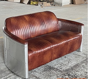 Retro Endüstriyel Dinlenme Koltuğu, Ev Ofisi ve Oturma Odası İçin Hakiki Deri ile - Dayanıklı Mobilya - Product Image 5