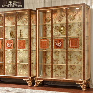 French Style Solid <b>Wood</b> Wine Cabinet Three-door European <b>Storage</b> for Villa Dining Room <b>Racks</b> Dj-9829 Solid <b>Wood</b> Wine Cabinet - Product Image 3