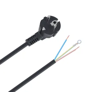 Custom Length Length Eu Standard 250V 2 pin AC power cord cable white EU two round plug wire Europe standard power cord