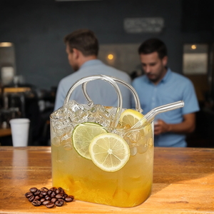 <span class=keywords><strong>Verre</strong></span> à boire créatif en borosilicate de haute qualité en forme de sac à main pour jus de fruits, thé, fleurs – Grand pichet en <span class=keywords><strong>verre</strong></span> transparent avec poignée - Product Image 4