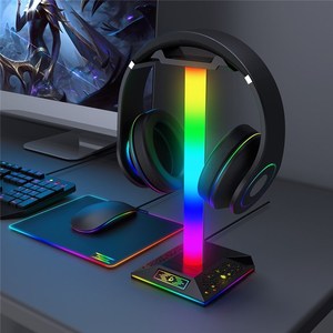 PIWIJOY-<span class=keywords><strong>Support</strong></span> pour <span class=keywords><strong>casque</strong></span> <span class=keywords><strong>de</strong></span> jeu RVB EB05 avec 2 ports USB, <span class=keywords><strong>support</strong></span> pour <span class=keywords><strong>casque</strong></span> avec 10 modes d'éclairage pour les joueurs, accessoires pour écouteurs PC - Product Image 6