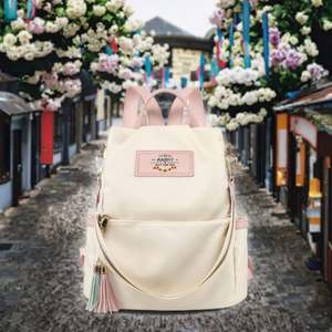 Mochila femenina elegante, ligera, de alta calidad, en cuero, personalizable, con cierre de cremallera, espaciosa, para la escuela, viajes y trabajo. - Product Image 3