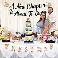 Comenzará un Nuevo Capítulo: Banner con Guirnalda, Decoraciones para Baby Shower con Temática de Libro de Cuentos, Artículos para Fiestas con Temática de Bosque y Madera