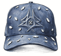 Casquette de baseball personnalisée XKALIBVR Padrino avec broderie complète G5, visière en daim, logo en strass, chapeau de sport personnalisé, faible MOQ