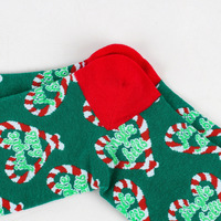 Chaussettes fantaisie pour hommes, personnalisées, écologiques, pour les fêtes de Noël, avec des motifs de Père Noël, de rennes et de pain d'épices