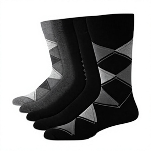 <b>Mens</b> Crew Dress <b>Socks</b> Promotion Argyle Pattern Breathable Eco-Friendly Anti-Bacterial No Seam Comfort Polyester Business <b>Socks</b> - Product Image 1