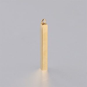 Wholesale Stock 5*40mm Stainless Steel Custom Engraved Cuboid bar Pendant for <b>Necklace</b> - Product Image 4