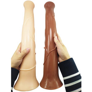 قضيب اصطناعي شرجي سميك وكبير على شكل حصان حيواني واقعي ومثير، لعبة جنسية ضخمة وطويلة جداً للنساء، 17 بوصة 41 سم - Product Image 6