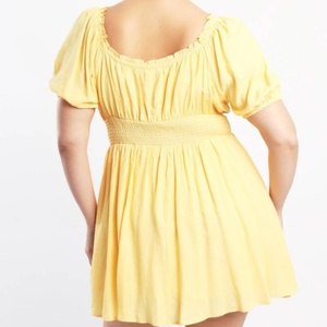 เดรสผู้หญิงไซส์ใหญ่สไตล์ฝรั่งเศส แขนระบาย แต่งลูกไม้ผูกหลัง ดีไซน์สดใสสง่างามสำหรับฤดูร้อน ปี 2025 - Product Image 4