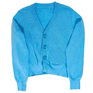Cárdigan de punto personalizado con cuello en V, suéter de chenilla con letras delanteras, suéter de temporada de invierno para hombres - Product Image 1
