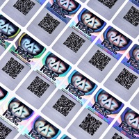 Étiquette de sécurité holographique anti-contrefaçon avec code QR à gratter, étanche, impression UV personnalisée avec logo de marque