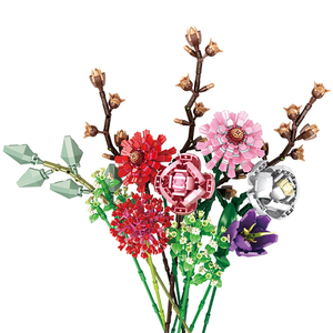 Colección de Bloques de Construcción de Flores: Campanula, Rosa, Clavel, Tulipán, Juguetes Educativos para Niños - Product Image 3