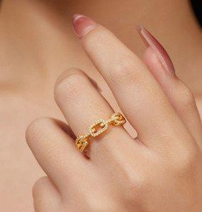 Anillo de Plata de Ley S925 con Moissanita Engastada, Cadena de Clip, Estilo Viento Frío 2026, Lujo Apilable, Anillo de Dedo Índice para Mujer - Product Image 5