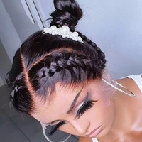 Perruque brésilienne HD transparente de haute qualité avec dentelle 360, longue et droite, avec baby hair, 100% cheveux humains vierges