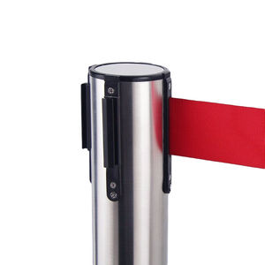 अर्थव्यवस्था में वापसी योग्य स्टेनलेस स्टील सुरक्षा बैरियर बोलार्ड और रेस्तरां कतार प्रणाली पोस्ट के लिए लाल बेल्ट के साथ - Product Image 5
