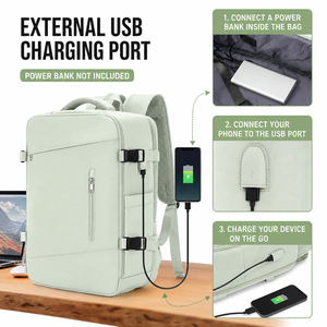 Mochila Expandible de Viaje para Portátil de 45L con Puerto de Carga USB para Viajes de Negocios y Desplazamientos Diarios - Product Image 4