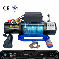 Treuil 12V 12000lbs avec frein automatique CE, télécommande sans fil, moteur en cuivre pur, câble synthétique toutes saisons pour le sauvetage de voitures et remorques