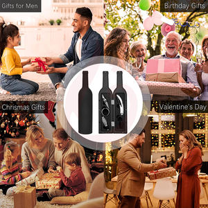 Juego de accesorios para vino de 5 piezas, diseño moderno, con funda para botella de vino - Product Image 6