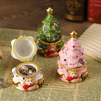 Ornement de Noël en céramique en forme d'ours mignon et créatif, rangement pour décorations de bureau, cadeau de Noël pour enfants et femmes