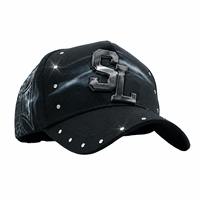 Nouvelles casquettes de baseball sportives de luxe originales brodées à large bord avec strass, doublure en satin 5 panneaux, Gorra 31 Hats