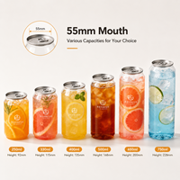 Bouteille transparente en PET de 330 ml et 500 ml pour boissons gazeuses, personnalisable avec logo, avec couvercle facile à ouvrir