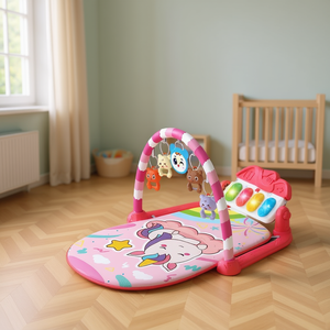 Gimnasio de actividades para bebés Melody Gym Children's World, 75x52x39 cm, tapete de juego musical con piano para bebés - Product Image 3